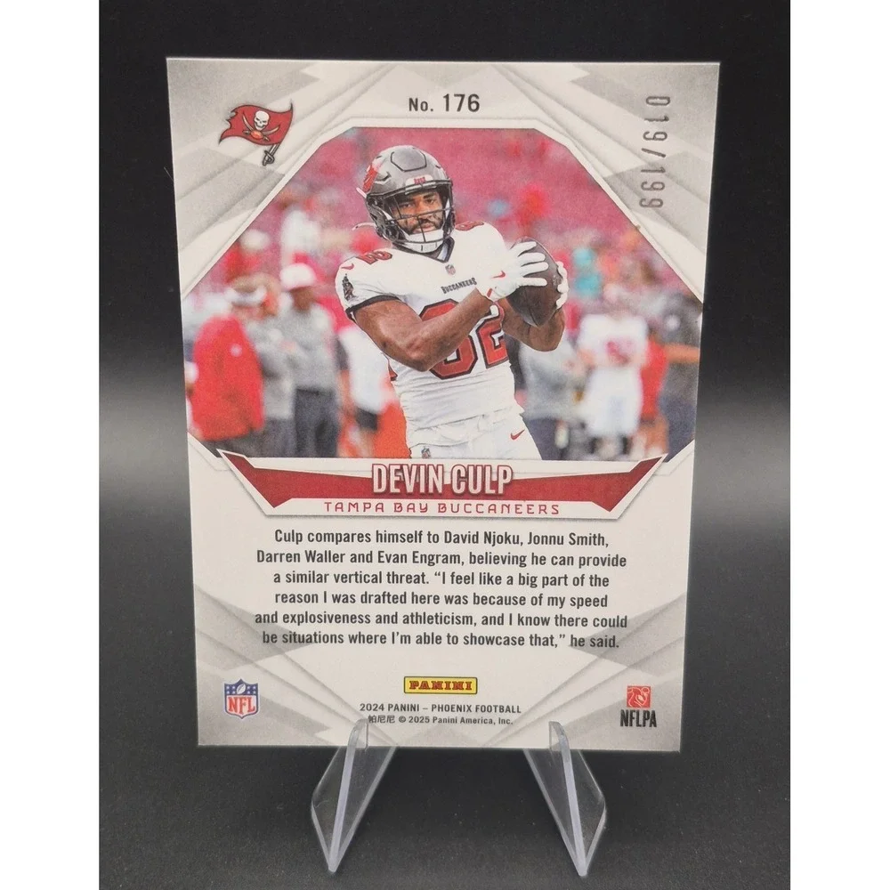 2024 Panini Phoenix Football Devin Culp #176 Red Lazer /199 (RC) Buccaneers